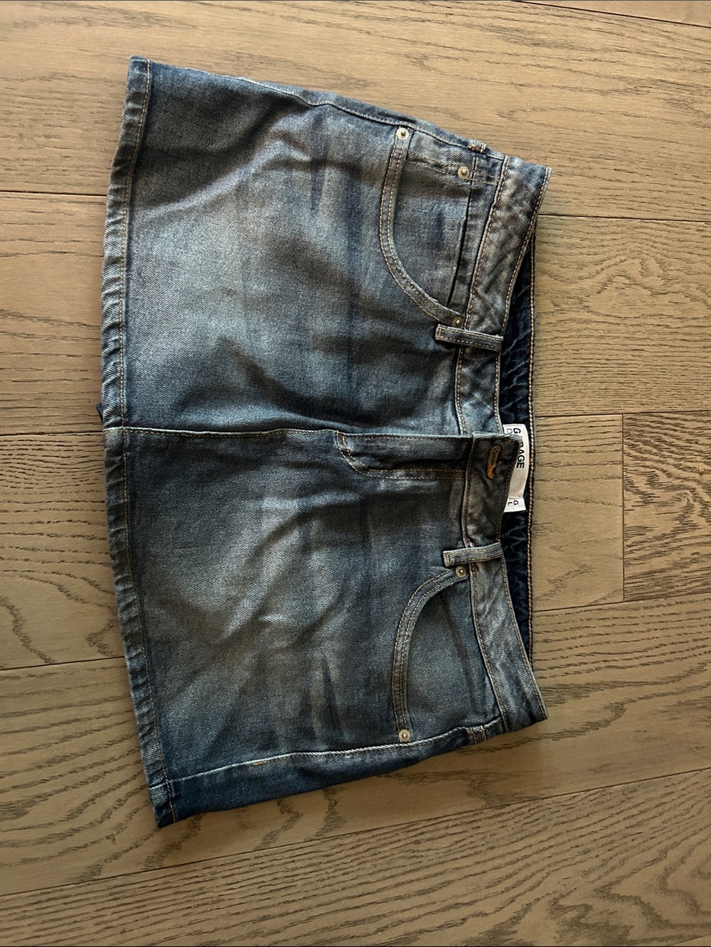 Garage mini skirt, denim & sparkly